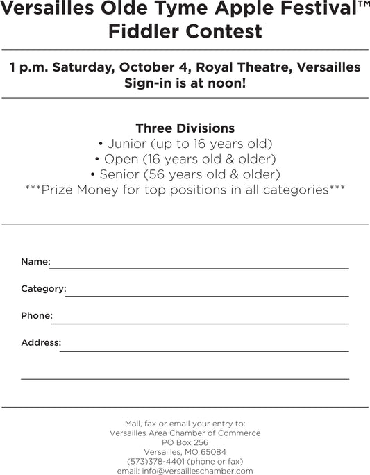 The Versailles Olde Tyme Apple Festival™ Fiddler's Contest